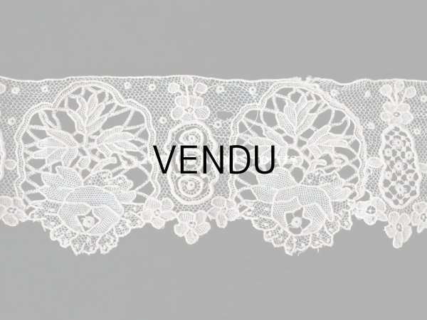 画像13: 19世紀末 アンティーク ニードルレース ポワンドガーズのボーダー 177cm 　幅4.2cm【ポワン・ド・ガーズ】  (13)