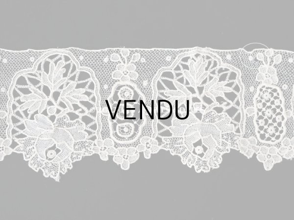 画像10: 19世紀末 アンティーク ニードルレース ポワンドガーズのボーダー 177cm 　幅4.2cm【ポワン・ド・ガーズ】  (10)