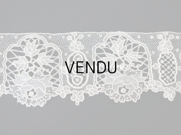画像12: 19世紀末 アンティーク ニードルレース ポワンドガーズのボーダー 177cm 　幅4.2cm【ポワン・ド・ガーズ】  (12)