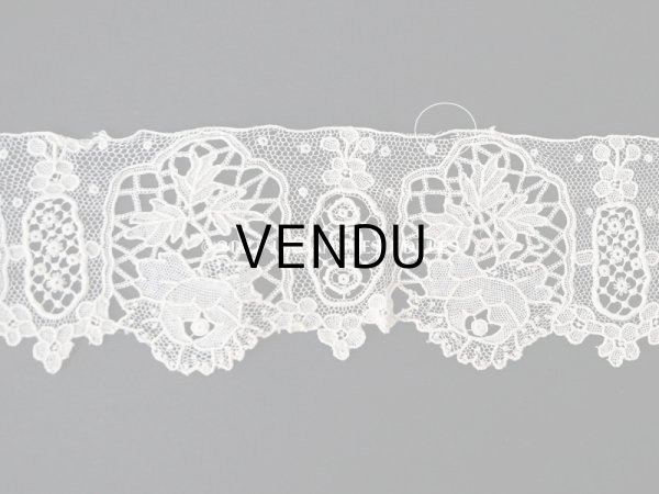 画像9: 19世紀末 アンティーク ニードルレース ポワンドガーズのボーダー 177cm 　幅4.2cm【ポワン・ド・ガーズ】  (9)