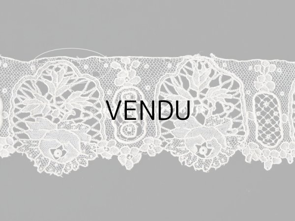 画像18: 19世紀末 アンティーク ニードルレース ポワンドガーズのボーダー 177cm 　幅4.2cm【ポワン・ド・ガーズ】  (18)