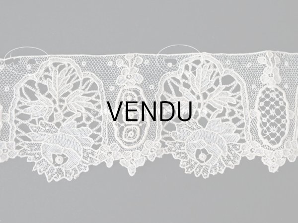 画像15: 19世紀末 アンティーク ニードルレース ポワンドガーズのボーダー 177cm 　幅4.2cm【ポワン・ド・ガーズ】  (15)