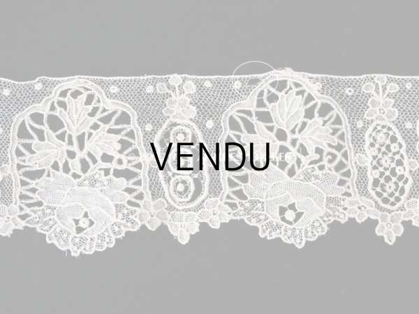 画像11: 19世紀末 アンティーク ニードルレース ポワンドガーズのボーダー 177cm 　幅4.2cm【ポワン・ド・ガーズ】  (11)