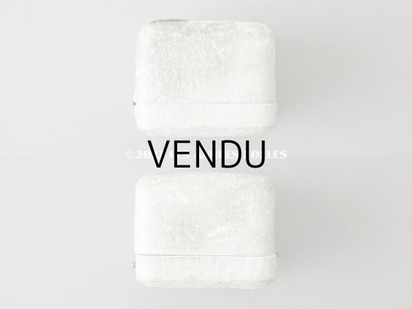 画像6: アンティーク 本革製 リングボックス 　ダブルモノグラムのメタルモチーフ付き　　ジュエリーボックス  (6)