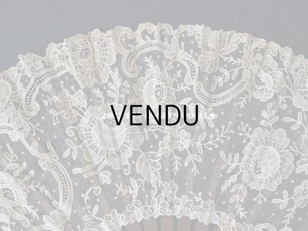 画像7: 19世紀　アンティーク ファン ポワンドローズ  【ポワン・ド・ローズ】【ポワン・ド・ガーズ】 (7)