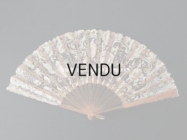 画像19: 19世紀　アンティーク ファン ポワンドローズ  【ポワン・ド・ローズ】【ポワン・ド・ガーズ】 (19)