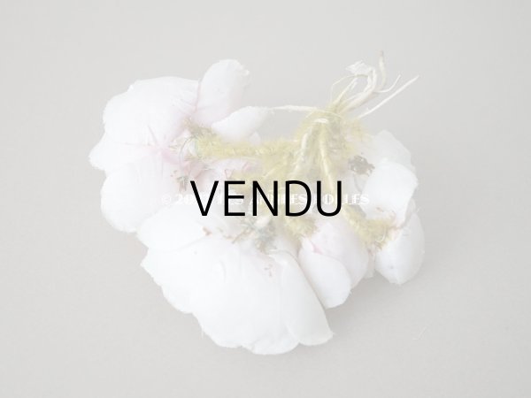 画像10:  アンティーク 薔薇の布花 クォーターロゼット咲き コサージュ (10)
