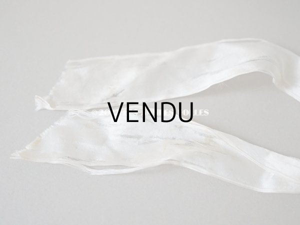 画像20: アンティーク ベビー用　ボネ　シルク製フリル生地＆シルク製サテンリボン (20)