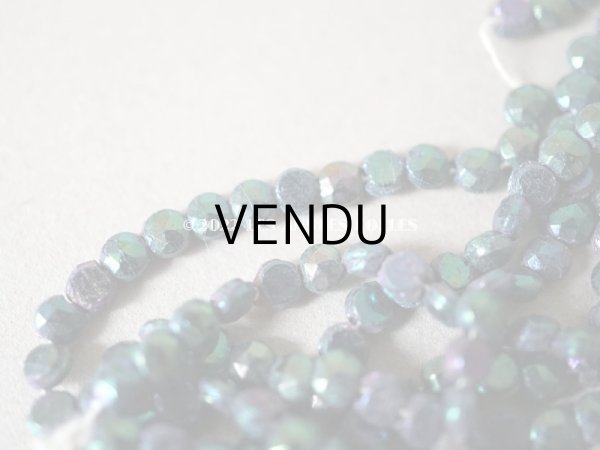 画像3: アンティーク  カット入り ブルー＆パープル＆グリーン　フレンチジェット ラウンド型 ガラスビーズ  3.3mm 約170ピース  (3)