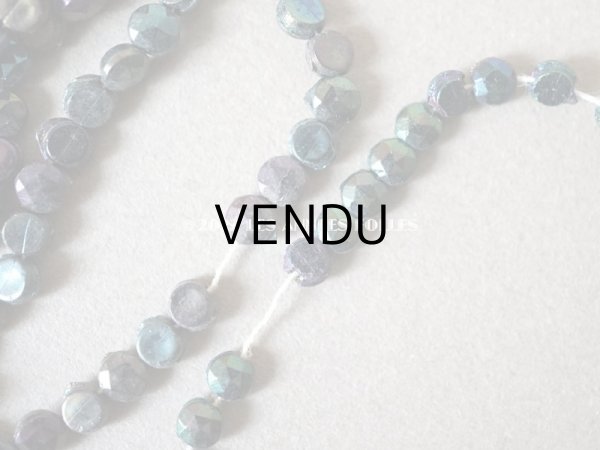 画像6: アンティーク  カット入り ブルー＆パープル＆グリーン　フレンチジェット ラウンド型 ガラスビーズ  3.3mm 約170ピース  (6)