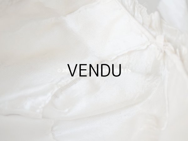 画像16: アンティーク ベビー用　ボネ　シルク製フリル生地＆シルク製サテンリボン (16)