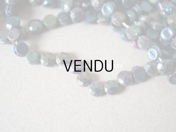 画像3: アンティーク  カット入り ブルー＆パープル＆グリーン　フレンチジェット ラウンド型 ガラスビーズ  3.75mm 約270ピース  (3)