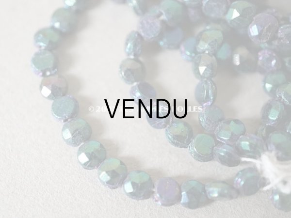 画像4: アンティーク  カット入り ブルー＆パープル＆グリーン　フレンチジェット ラウンド型 ガラスビーズ  3.3mm 約170ピース  (4)