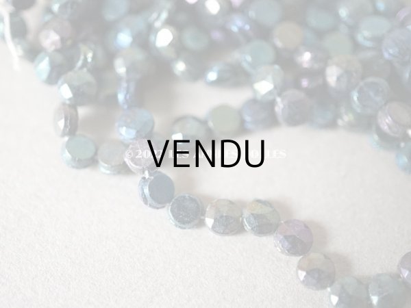 画像4: アンティーク  カット入り ブルー＆パープル＆グリーン　フレンチジェット ラウンド型 ガラスビーズ  3.75mm 約270ピース  (4)