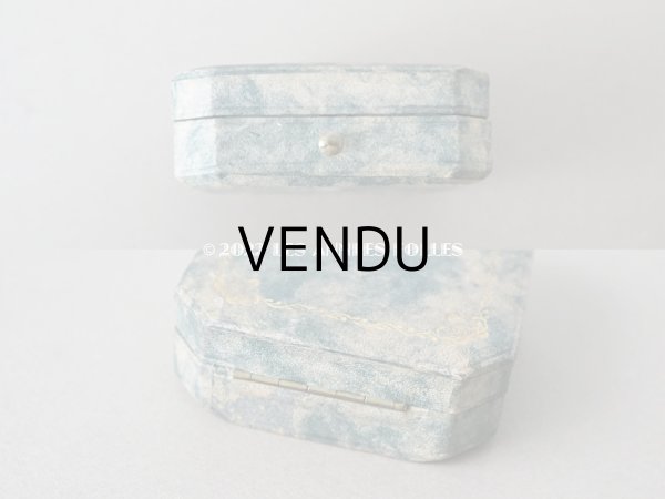 画像5: 1900年代 アンティーク ジュエリーボックス 金彩入り グリーンのマーブル (5)