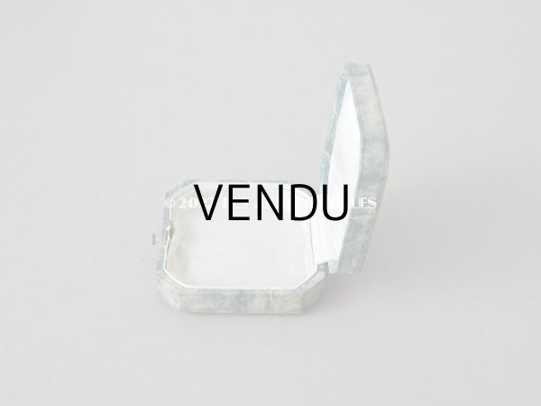 画像8: 1900年代 アンティーク ジュエリーボックス 金彩入り グリーンのマーブル (8)