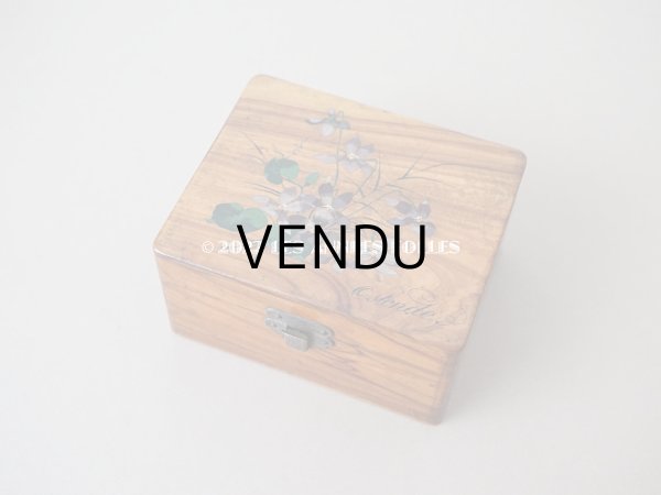 画像3: アンティーク モシュリンヌ　菫のジュエリーボックス シルク製クッション (3)