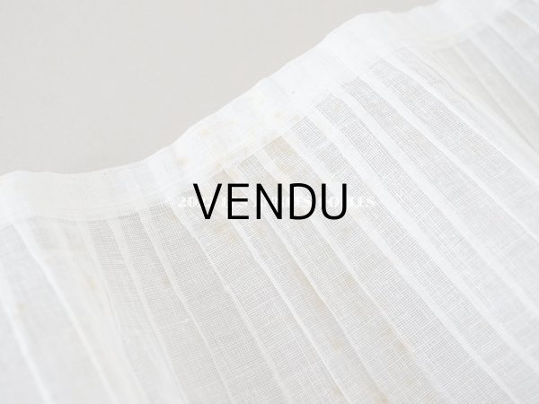 画像4: 1900年代 アンティーク 幅広 ドレスの裾  プリーツ入り レース付き 1.8m 幅13.1cm　コットンオーガンジー (4)