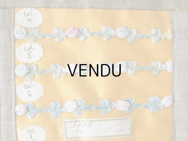 画像6: 1920年代 アンティーク ロココトリムのサンプラー　ロココリボン　 (6)