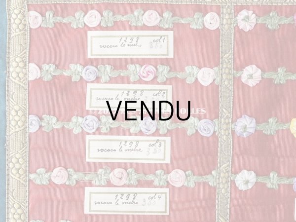 画像3: 1920年代 アンティーク ロココトリムのサンプラー　ロココリボン　 (3)