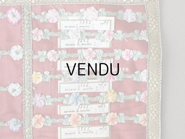 画像7: 1920年代 アンティーク ロココトリムのサンプラー　ロココリボン　 (7)