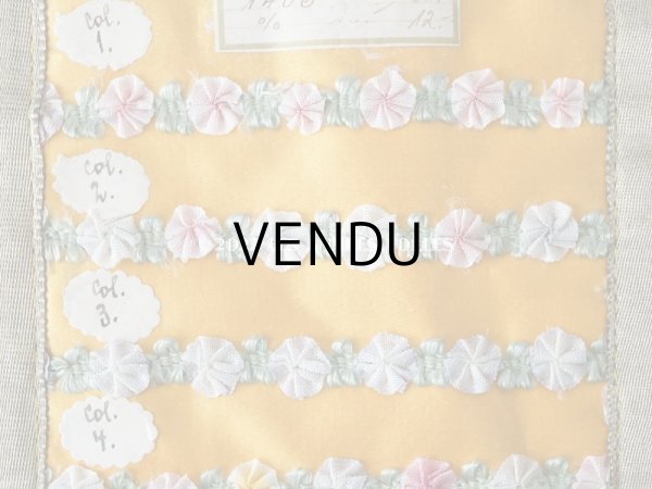 画像7: 1920年代 アンティーク ロココトリムのサンプラー　ロココリボン　 (7)