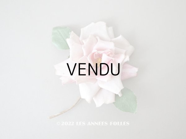 画像1: 1900年代 アンティーク　薔薇の大きな布花 淡いピンク　 (1)