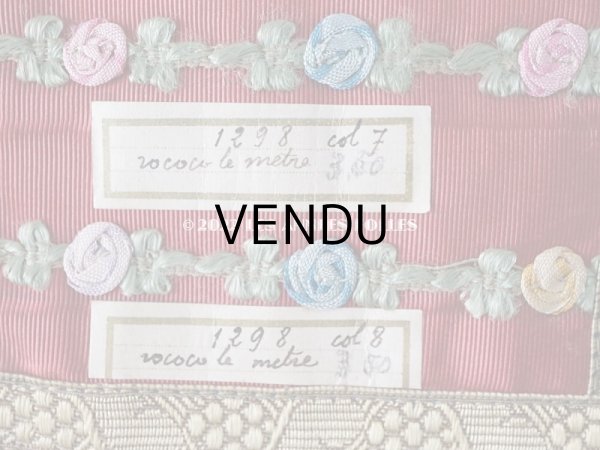 画像12: 1920年代 アンティーク ロココトリムのサンプラー　ロココリボン　 (12)