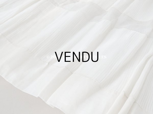 画像4: 1910年代 アンティーク 幅広62cm ドレスの裾  約1.64m プリーツ入り　オーガンジー (4)