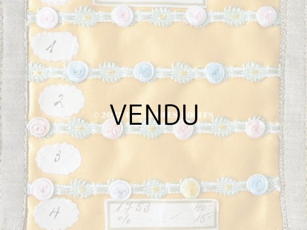 画像11: 1920年代 アンティーク ロココトリムのサンプラー　ロココリボン　 (11)