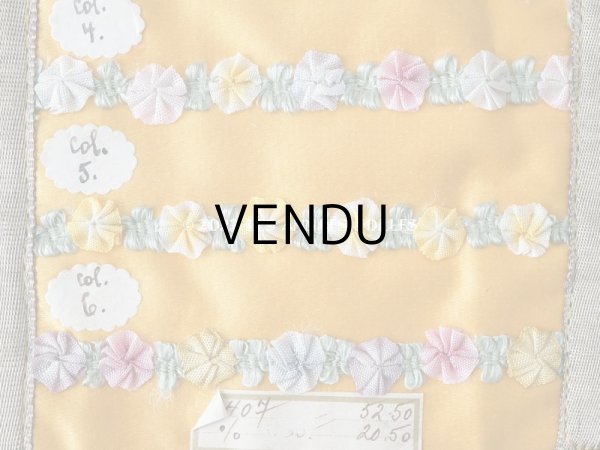 画像8: 1920年代 アンティーク ロココトリムのサンプラー　ロココリボン　 (8)