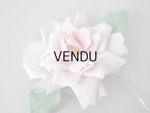 画像4: 1900年代 アンティーク　薔薇の大きな布花 淡いピンク　 (4)