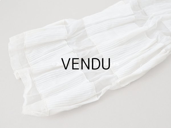 画像11: 1910年代 アンティーク 幅広62cm ドレスの裾  約1.64m プリーツ入り　オーガンジー (11)