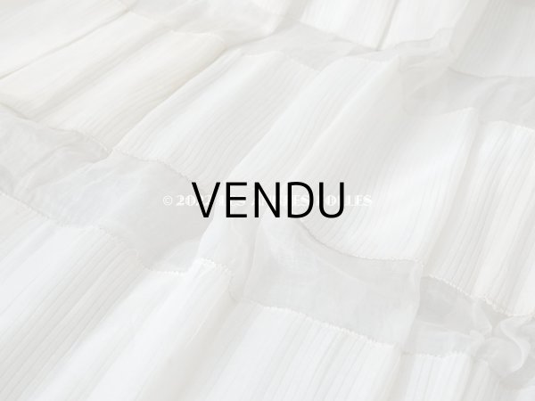 画像9: 1910年代 アンティーク 幅広62cm ドレスの裾  約1.64m プリーツ入り　オーガンジー (9)