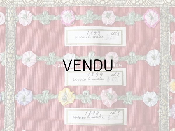 画像5: 1920年代 アンティーク ロココトリムのサンプラー　ロココリボン　 (5)