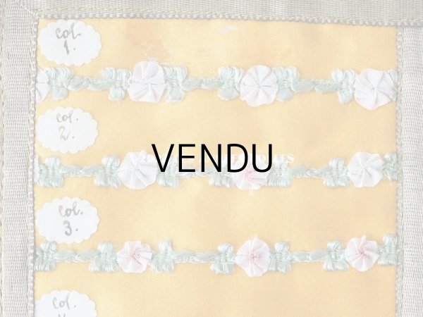 画像3: 1920年代 アンティーク ロココトリムのサンプラー　ロココリボン　 (3)