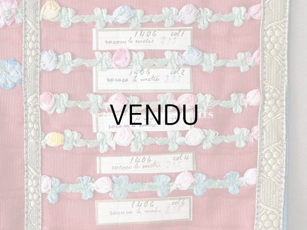 画像8: 1920年代 アンティーク ロココトリムのサンプラー　ロココリボン　 (8)