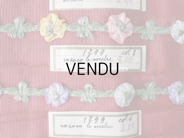 画像9: 1920年代 アンティーク ロココトリムのサンプラー　ロココリボン　 (9)