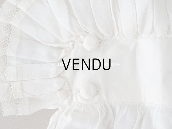 画像8: 1900年代 アンティーク 付け袖 手編みのヴァランシエンヌレース付きプリーツのフリル (8)