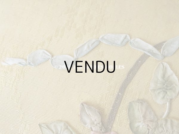 画像11: 1920年代  アンティーク リボン刺繍入り お菓子箱   (11)