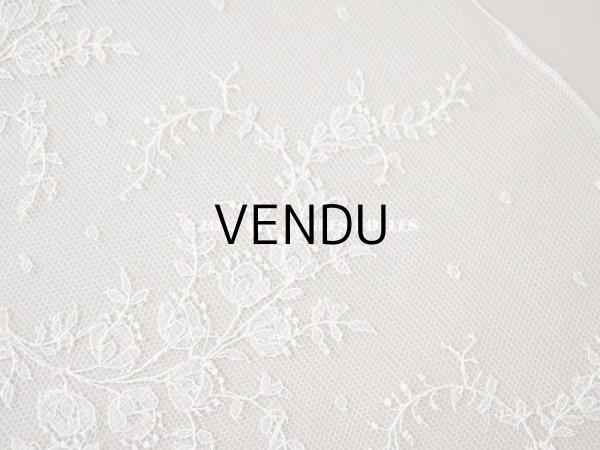 画像6: 1900年代 アンティーク 幅広 花柄　シャンティイレース  18.4cm幅  1.2m (6)