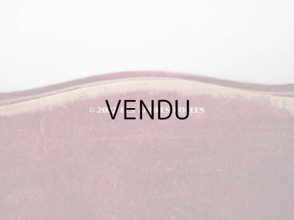 画像3: アンティーク ベルベットの大きな台座 ワインレッド　オリジナルラベル付 (3)