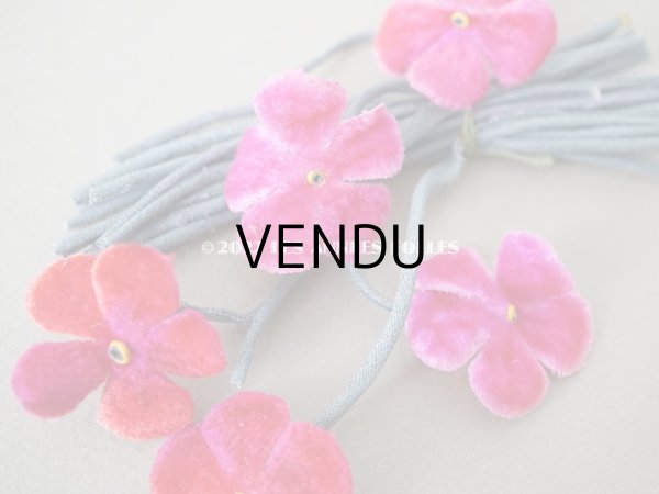 画像4: アンティーク ベルベットの小さな布花　ドールハット用 (4)