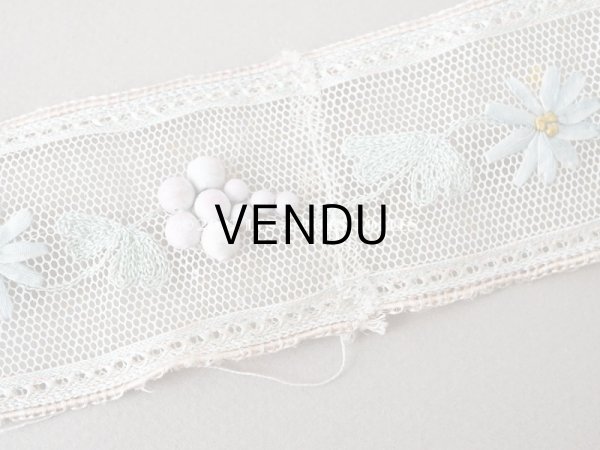 画像11: 19世紀末 アンティーク トリム リボン刺繍 4.65m  約5.4cm幅  (11)