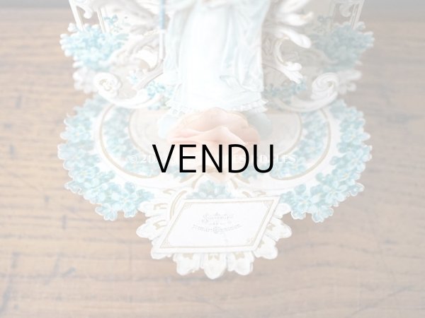 画像7: アンティーク  初聖体の立体カニヴェ 勿忘草 ポップアップ クロモ (7)