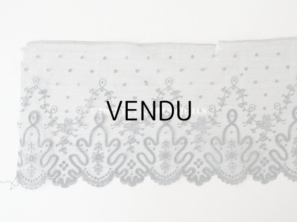 画像5: アンティーク 幅広レース 124cm 黒 約14cm幅 (5)