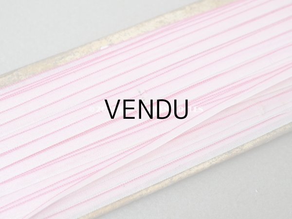 画像4: アンティーク  リボン刺繍 & ロココトリム用 シルク製 リボン 3.65m 極細3mm幅 淡いピンク  (4)