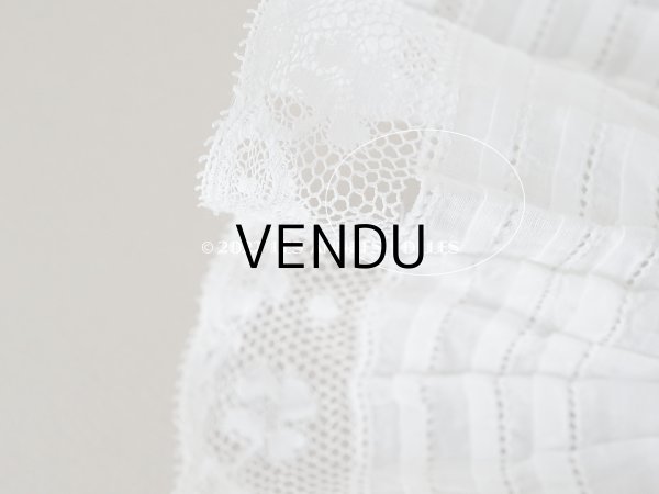 画像6: アンティーク  幅広プリーツの付け襟 レースの縁取り (6)