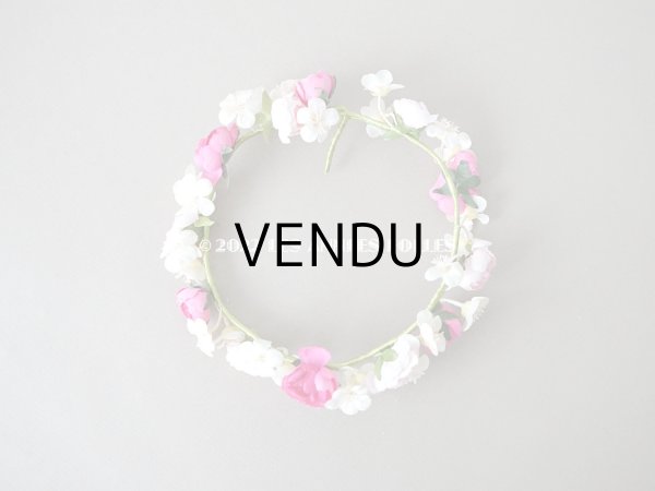 画像5: アンティーク ヴェールガールのティアラ　薔薇の布花の花冠 (5)