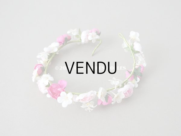 画像3: アンティーク ヴェールガールのティアラ　薔薇の布花の花冠 (3)